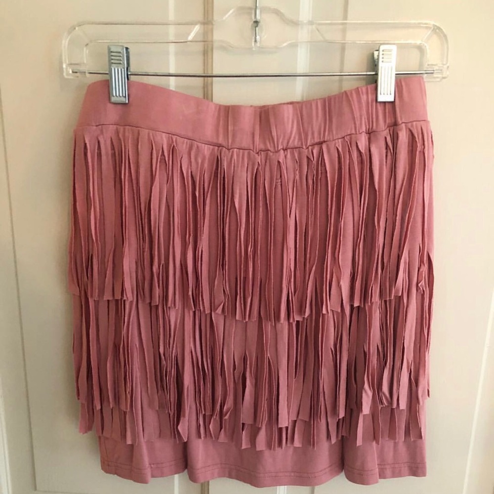 Blush Fringe Skirt